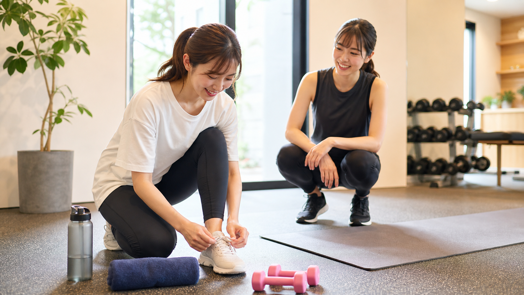 昼の空いた時間にジムへ通う50代女性のイメージ