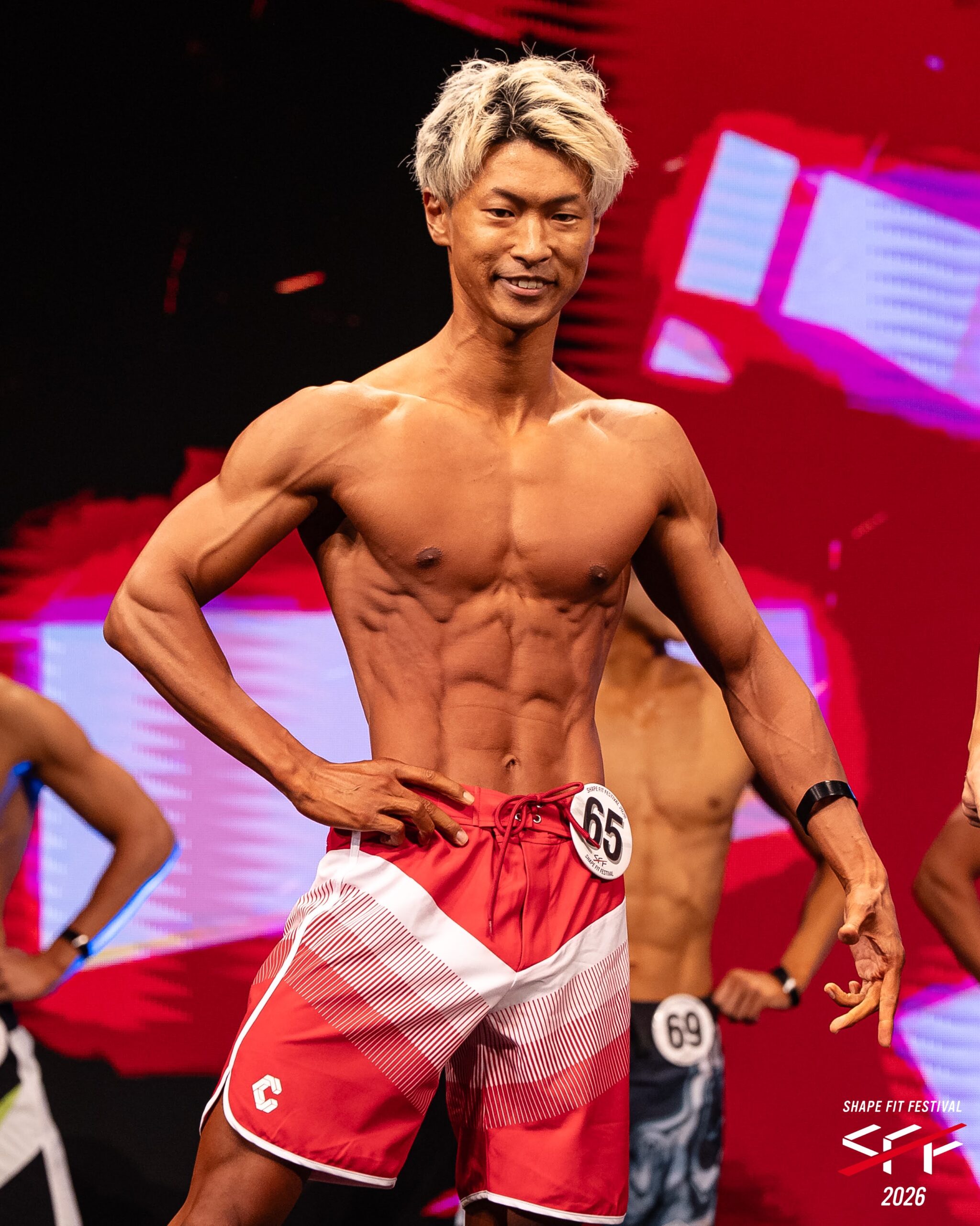 30代男性の2026年8月のボディコンテストでの写真